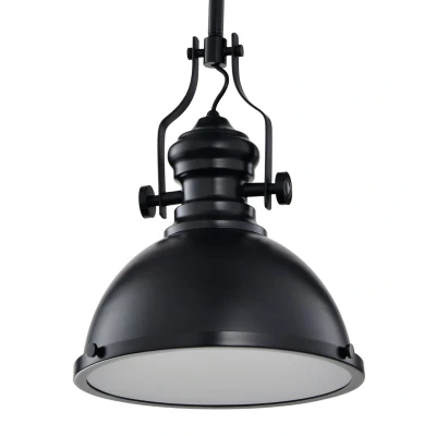 Afbeelding van Vintage Industriële Hanglamp Zwart Met Diffuser 32cm