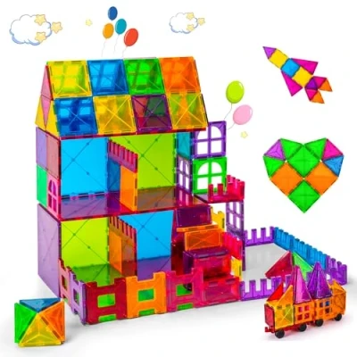 Afbeelding van Bambini Bouwblokken Magnetische blokken Speelgoed magnetisch 83 stuks
