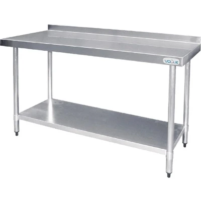 Afbeelding van Vogue RVS werktafel met achteropstand 90x150x60cm
