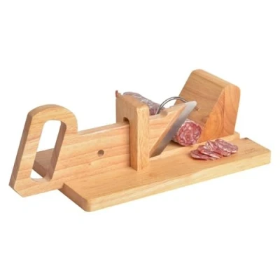 Afbeelding van Cook Concept KD3154 Handmatige vleeswarensnijder, de selectie brouwerij, hout en roestvrij staal, beige grijs, H 11,8 x 28,6 16,8 cm, meerkleurig
