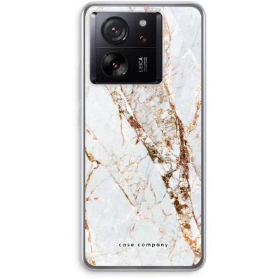 Afbeelding van Case Company® hoesje geschikt voor Xiaomi 13T Goud marmer Soft Cover Telefoonhoesje Bescherming aan alle Kanten en Schermrand