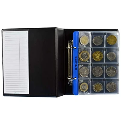 Afbeelding van PELLER&#039;S AS120 verzamelalbum Voor 120 10 hoesjes, vakken 35 x mm. munten met Ø 28 Muntenalbum S, plastic, zwart, model S