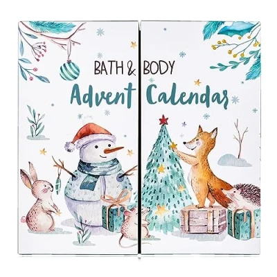Afbeelding van Accentra adventskalender 2024 voor meisjes met 24 verzorgingsartikelen Beauty bodylotion, badbommen, douchegel, shampoo, lippenbalsem,