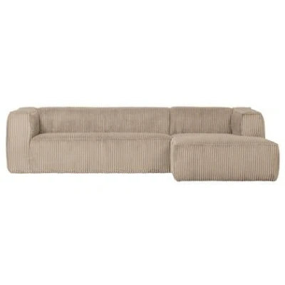 Afbeelding van WOOOD Exclusive Bean Chaise Longue Rechts Ribstof Travertin
