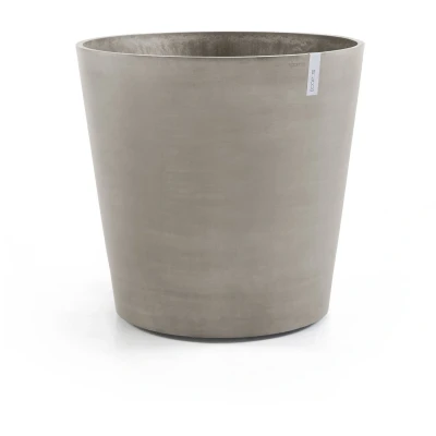 Afbeelding van Ecopots Amsterdam rond 80 cm met wielen taupe planten/bloembak pot