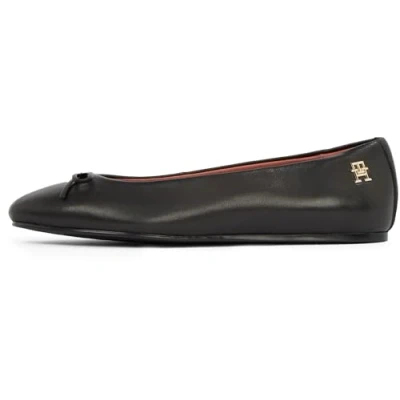 Afbeelding van Tommy Hilfiger Monogram BOW Ballerina&#039;s, Dames, Maat: 39, Black Leer