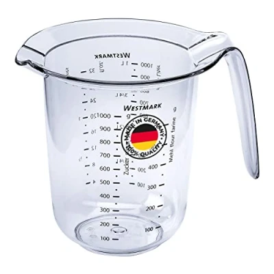 Afbeelding van Westmark Maatbeker, meertalige schaal en verschillende maateenheden, vulvolume: 1 liter, kunststof, transparant, 30652270