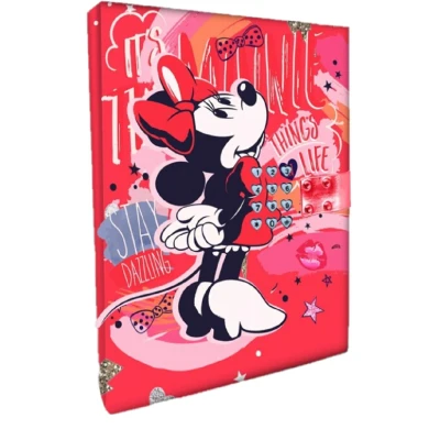 Afbeelding van Disney Minnie Mouse dagboek met code Persoonlijke dagboeken Cadeau voor meiden/kinderen