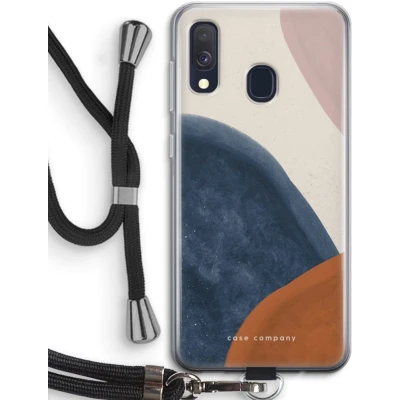 Afbeelding van Case Company® hoesje met Koord geschikt voor Samsung Galaxy A40 Geo #1 Telefoonhoesje Zwart Bescherming aan alle Kanten en Over de Schermrand
