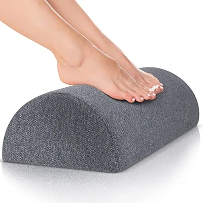 Afbeelding van DYNMC you Comfortabele voetensteun, bureau, ergonomische voetenbank, bekleed met stevig traagschuim, zachte Oeko Tex overtrek, perfecte premium voetkussen, zwart