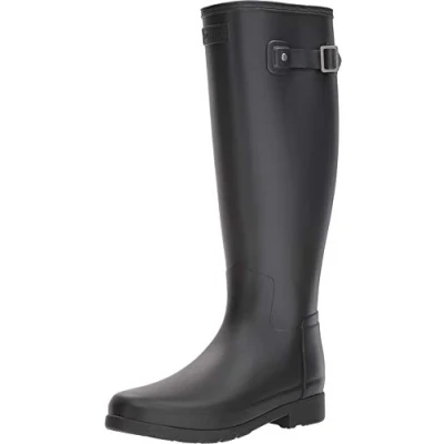 Afbeelding van HUNTER Originele Refined, regenlaarzen en enkellaarzen voor dames, Zwart