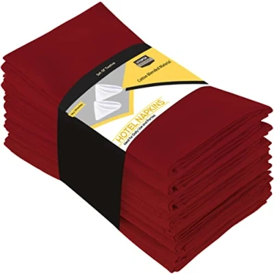 Afbeelding van Utopia Kitchen Katoenen servetten 12 Pak (46 x 46 cm) Zacht en Comfortabel Duurzame Hotel Kwaliteit Ideaal voor Evenementen Regelmatig Thuisgebruik, Rood