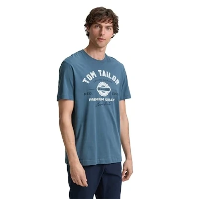 Image de TOM TAILOR T shirt pour homme, 36985 Bleu mystique, XL