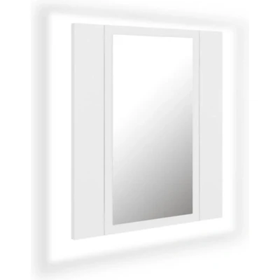 Afbeelding van vidaXL Badkamerkast met spiegel en LED 40x12x45 cm acryl wit