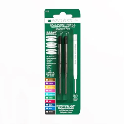 Afbeelding van Monteverde Soft Balpenvulling (Parker) Medium Black 2 Pc