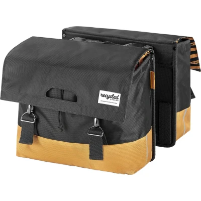 Afbeelding van Gerecyclede dubbele fietstas Urban Proof 40 liter grijs/geel