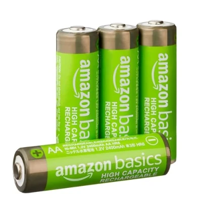 Afbeelding van Amazon Basics 4 x AA NiMh oplaadbare batterijen met hoge capaciteit, voor geladen (afbeelding kan afwijken)