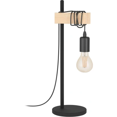 Afbeelding van EGLO Townshend Tafellamp E27 50 cm Zwart/Bruin