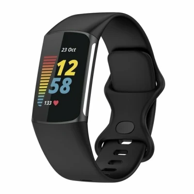 Afbeelding van FitBit Charge 5 &amp; 6 Sportbandje met dubbele lus Zwart Maat: L