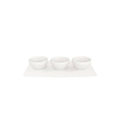 Afbeelding van Villeroy &amp; Boch Manufacture Rock Blanc Serveerschaal 4 delig Gebroken Wit