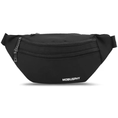 Afbeelding van Heuptas voor dames en heren, heuptas, outdoor, groot, mobiele telefoon, sport, waterdicht, loopgordel, schoudertas, geldgordel kamperen, wandelen, fitness, fietsen, reizen, jacht, zwart, Large