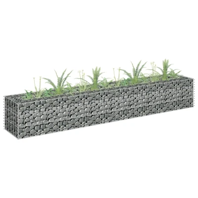 Afbeelding van Gabion plantenbak verhoogd 180x30x30 cm gegalvaniseerd staal