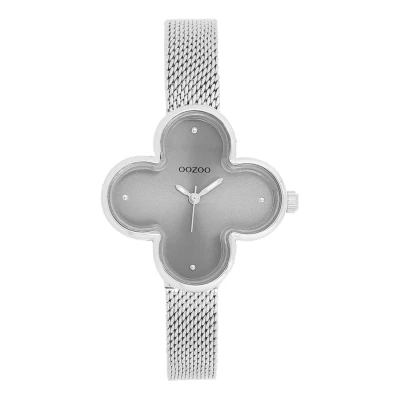 Afbeelding van OOZOO Timepieces Zilverkleurige horloge met metalen mesh armband C11526