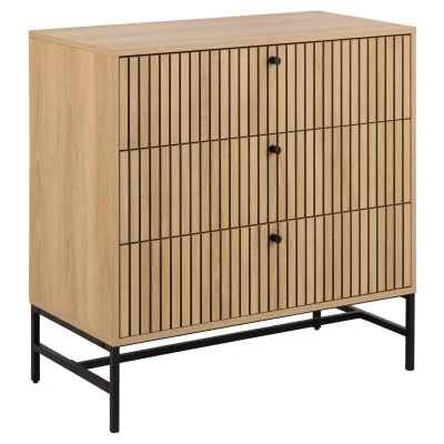 Afbeelding van Hjem Interiors Albany Eiken Ladekast met 3 Lades