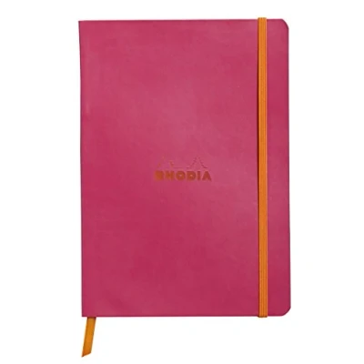Image de Rhodiarama framboise 14,8x21 ligné soft ivoire 117412C