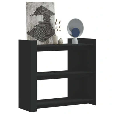 Afbeelding van Wandtafel 100x35x90 cm bewerkt hout zwart