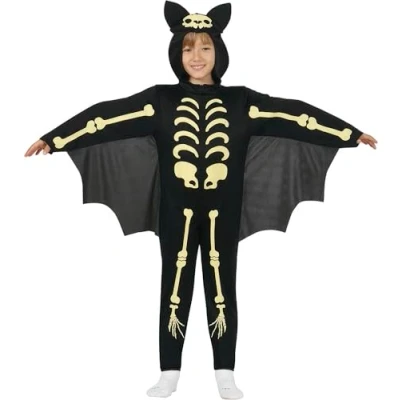 Afbeelding van Fiestas Guirca Kostuum Skelet, vleermuis, Halloween, kinderen, 5 6 jaar