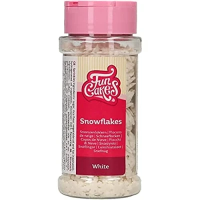 Afbeelding van FunCakes Sprinkles Taartdecoratie Sneeuwvlokken Wit 50g Suikerdecoratie