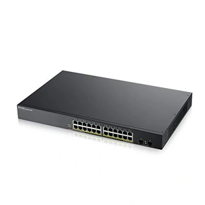 Image de Zyxel GS1900 Series 24HPv2 Commutateur intelligent 24 x 10/100/1000 (PoE+) + 2 Gigabit SFP (liaison montante) de bureau, Montable sur rack PoE+ (170 W)
