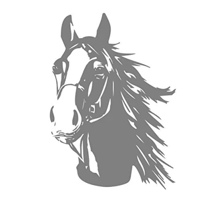 Afbeelding van Finest Folia Autosticker voor aanhanger, vrachtwagen, paard, auto, dierenmotief, middelgrijs, 30 x 21 cm