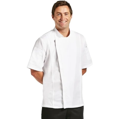 Afbeelding van Chef Works Springfield unisex koksbuis met rits wit XL, Borstomvang: 122 127cm