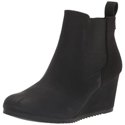 Afbeelding van TOMS Bailey dameslaarzen, Zwart synthetisch nubuck