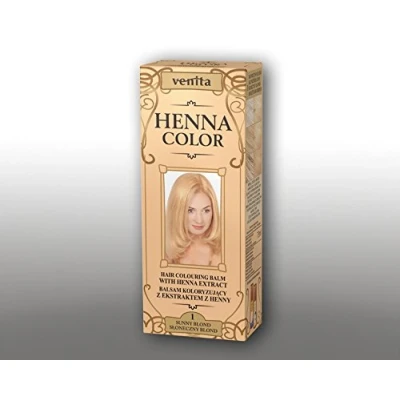 Afbeelding van Venita HENNA COLOR BALSEM Sunny Blond nr.1 Kant en Klare Natuurlijke Haarverf Zonder Ammoniak. Ammonia. PPD. PTD. Peroxide. Waterstofperoxide etc. 75ml