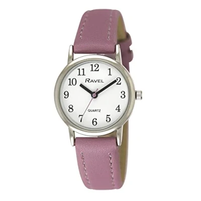 Afbeelding van Ravel Dameshorloge in pastel en zilver, Paars., Small 27mm watch case, Riem