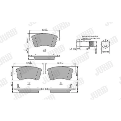 Afbeelding van JURID 572657J Remblokkenset Met akoestische slijtagewaarschuwing toebehoren KIA: Venga, Venga Box Body / Hatchback