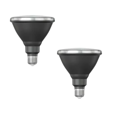 Afbeelding van ledscom.de 2 stuks E27 ledlampen, PAR38 korte hals, warmwit (2700 K), 15,9 W, 1279 lm, 43, spiegelreflector (zilver)