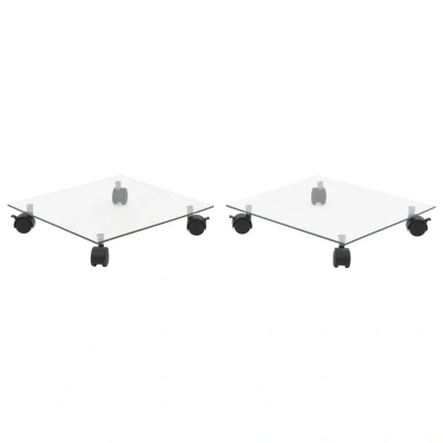 Afbeelding van Plantenrollers vierkant 35x35 cm gehard glas 2 st
