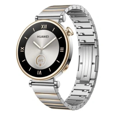 Afbeelding van HUAWEI WATCH GT 4 Smartwatch voor dames, tot 14 dagen batterijduur, compatibel met iOS en Android, hartslagmeter, sporthorloge, SpO2 GPS, 41 mm, zilver, Franse versie