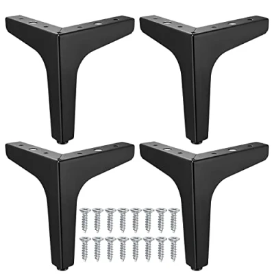 Afbeelding van 4 stuks vervangende meubelpoten, zwart, metaal, 15 cm driehoekige tafelpoten, kastpoten, tafelpoten voor stoel, kast, bank, nachtkastje, meubelpoten