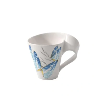 Afbeelding van Villeroy &amp; Boch NewWave Caffè Koffiemok &quot;Morpho Cypris&quot;, 300 ml, Hoogte: 11 cm, premium porselein, blauw