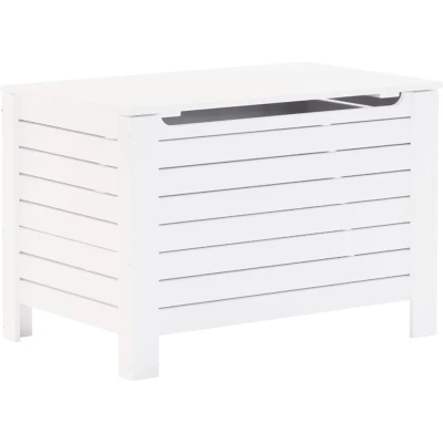 Afbeelding van Opbergbox met deksel RANA 80x49x54 cm massief grenenhout wit