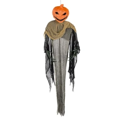 Afbeelding van Boland Decoratie Dark Pumpkin (158 cm) Horror Pompoen Jack o&#039; lantern Halloween Versiering met licht