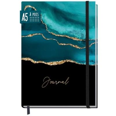 Afbeelding van Paper &amp;you® Bullet Journal A5 gestippeld dagboek met elastiek &quot;Eat, Sleep&quot;, 156 pagina&#039;s, reisdagboek, notitieboek, duurzaam en klimaatvriendelijk
