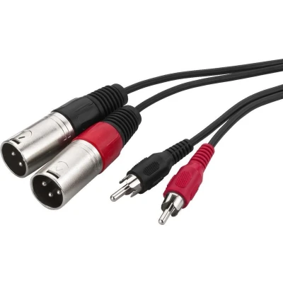 Afbeelding van Monacor MCA 127P Audio Verbindingskabel [2x XLR stekker 2x Cinch stekker] 1 m Zwart
