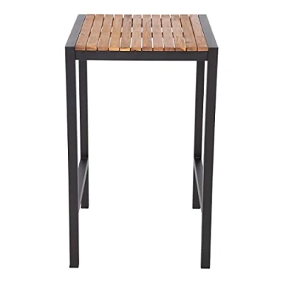 Afbeelding van Bolero vierkante bartafel gepoedercoat staal en acaciahout 600mm