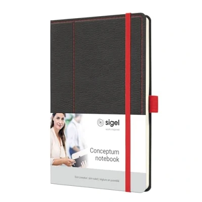 Afbeelding van Sigel notitieboek Conceptum A5 194 pagina&#039;s 80 grams dots grijs/rood SI CO695